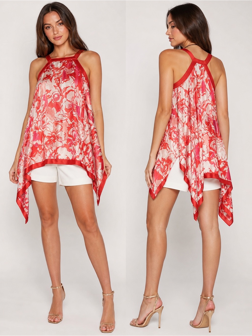 Authentic Roberto Cavalli Size 38 100% Silk Kaftan/Scarf Style Top